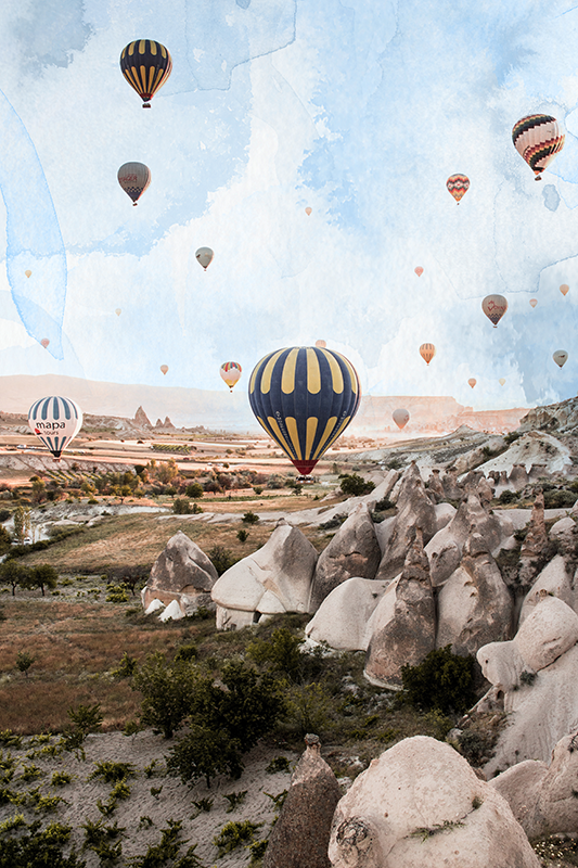 Posteruri orașe și țări cu baloane în cappadocia - TenStickers