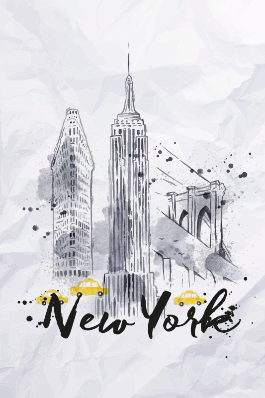 Posteruri orașe și țări skyline new york - TenStickers