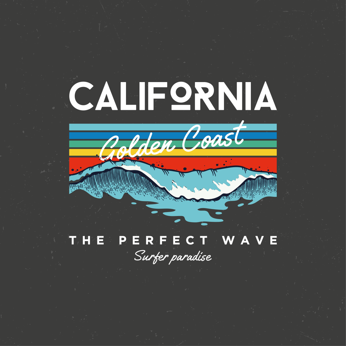 Posteruri orașe și țări valuri de plajă din california - TenStickers