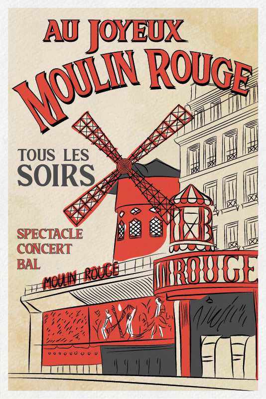 Posteruri orașe și țări moulin rouge - TenStickers