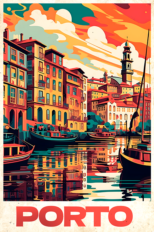 Posteruri orașe și țări poster vintage oporto - TenStickers