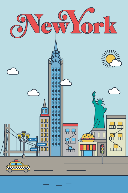 Posteruri orașe și țări new york - TenStickers
