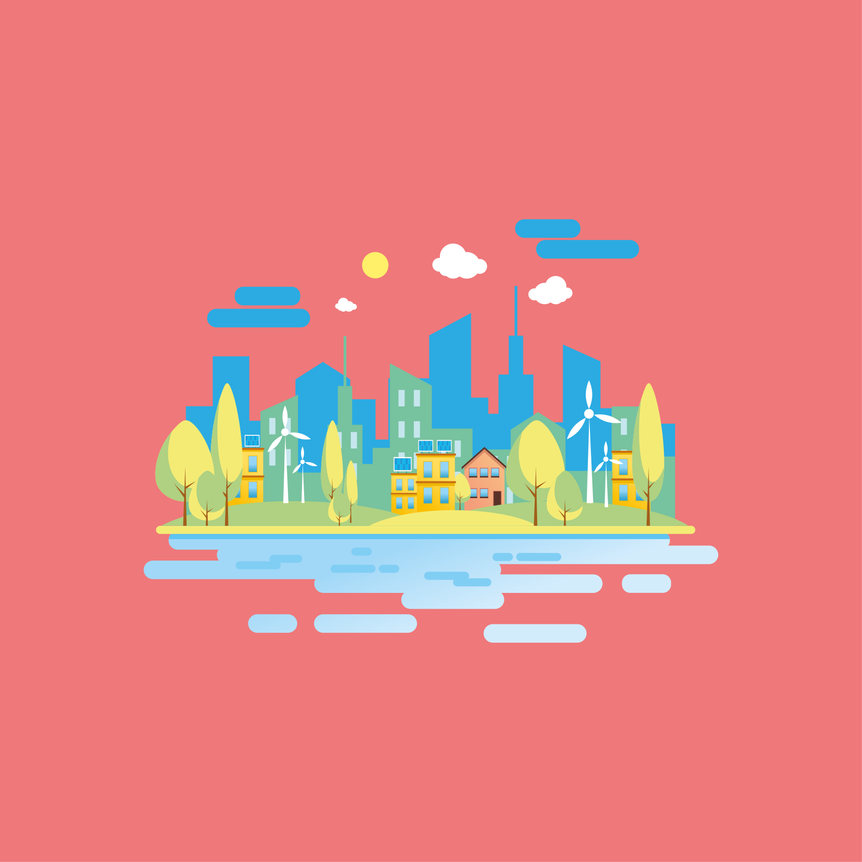 Posteruri orașe și țări peisaje urbane moderne - TenStickers