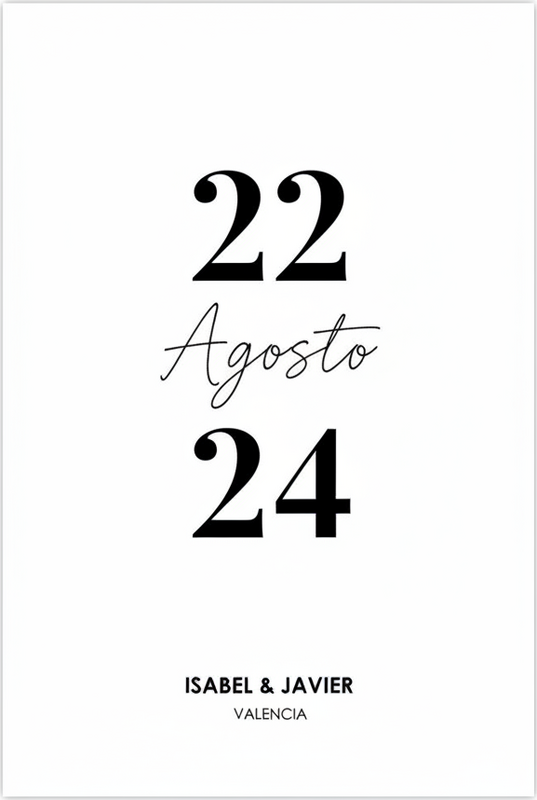 Poster personalizabil dată de nuntă minimalistă - TenStickers