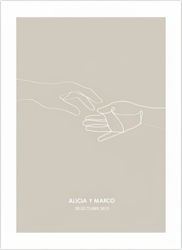 Poster personalizabil mâini minimalistice întinse - TenStickers