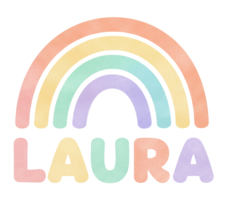 Poster personalizabil paste curcubeu cu nume - TenStickers