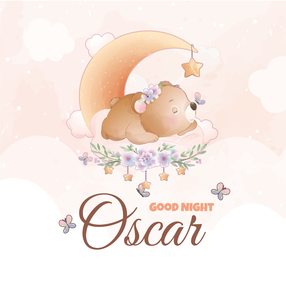Poster personalizabil ursul de noapte bună - TenStickers
