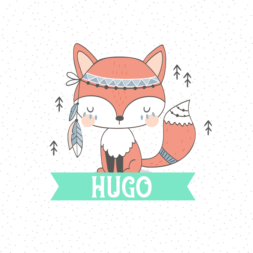 Poster personalizabil figură de vulpe adorabilă - TenStickers