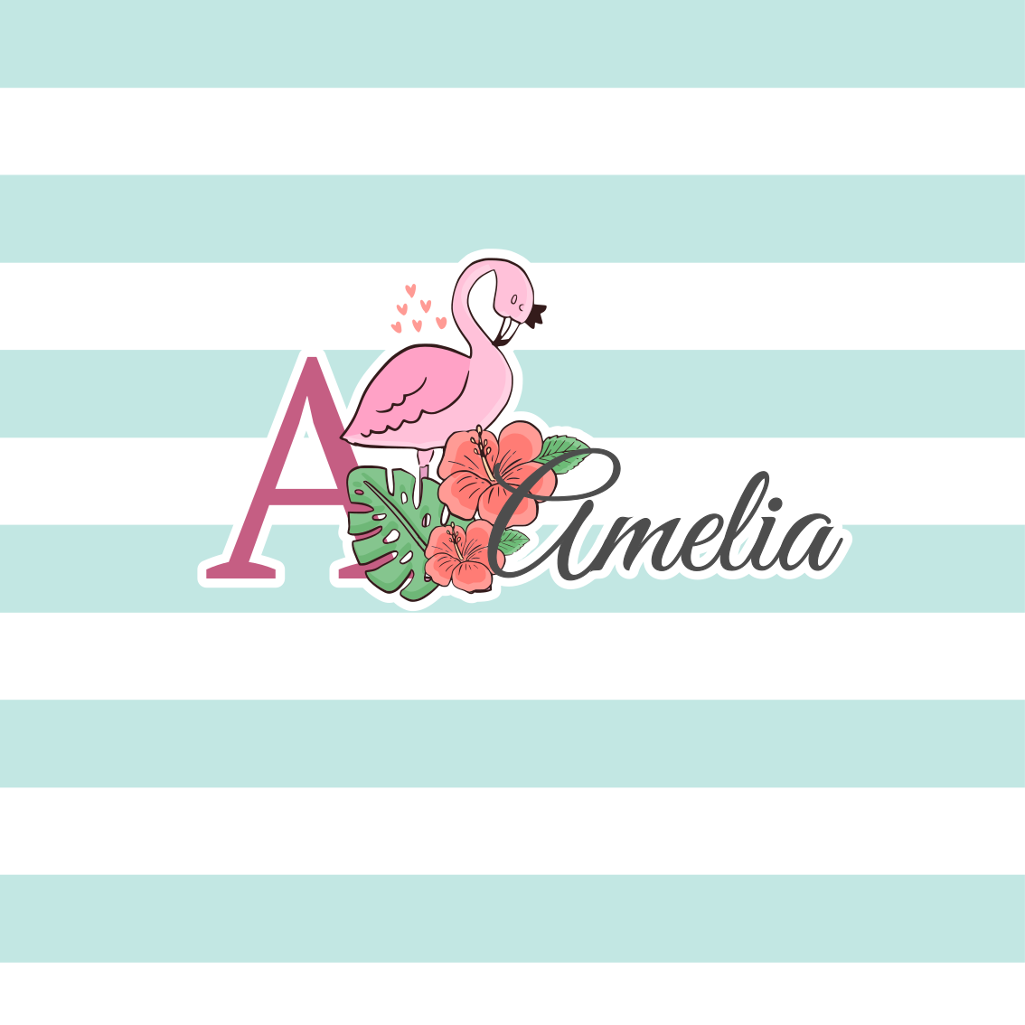 Poster personalizabil detaliu flamingo personalizat - TenStickers