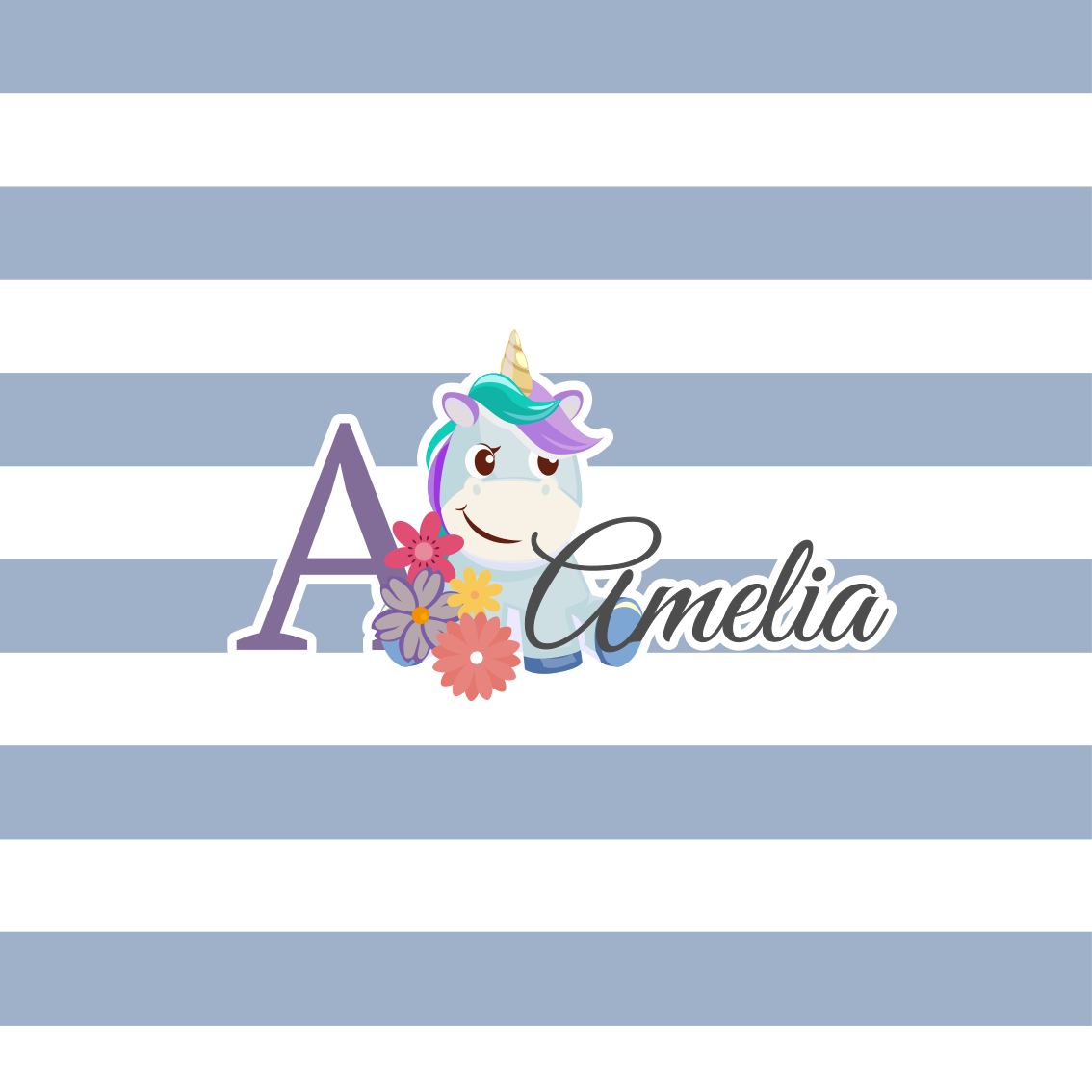 Poster personalizabil design unicorn personalizat - TenStickers