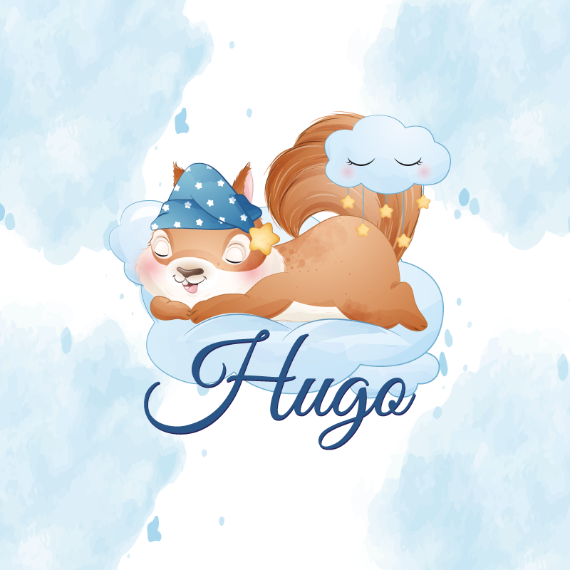 Poster personalizabil veverița visând adorabil - TenStickers