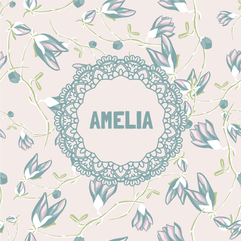 Poster personalizabil design dantelă florală - TenStickers