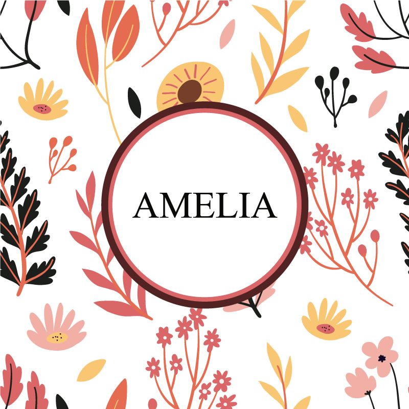 Poster personalizabil design floral personalizat - TenStickers