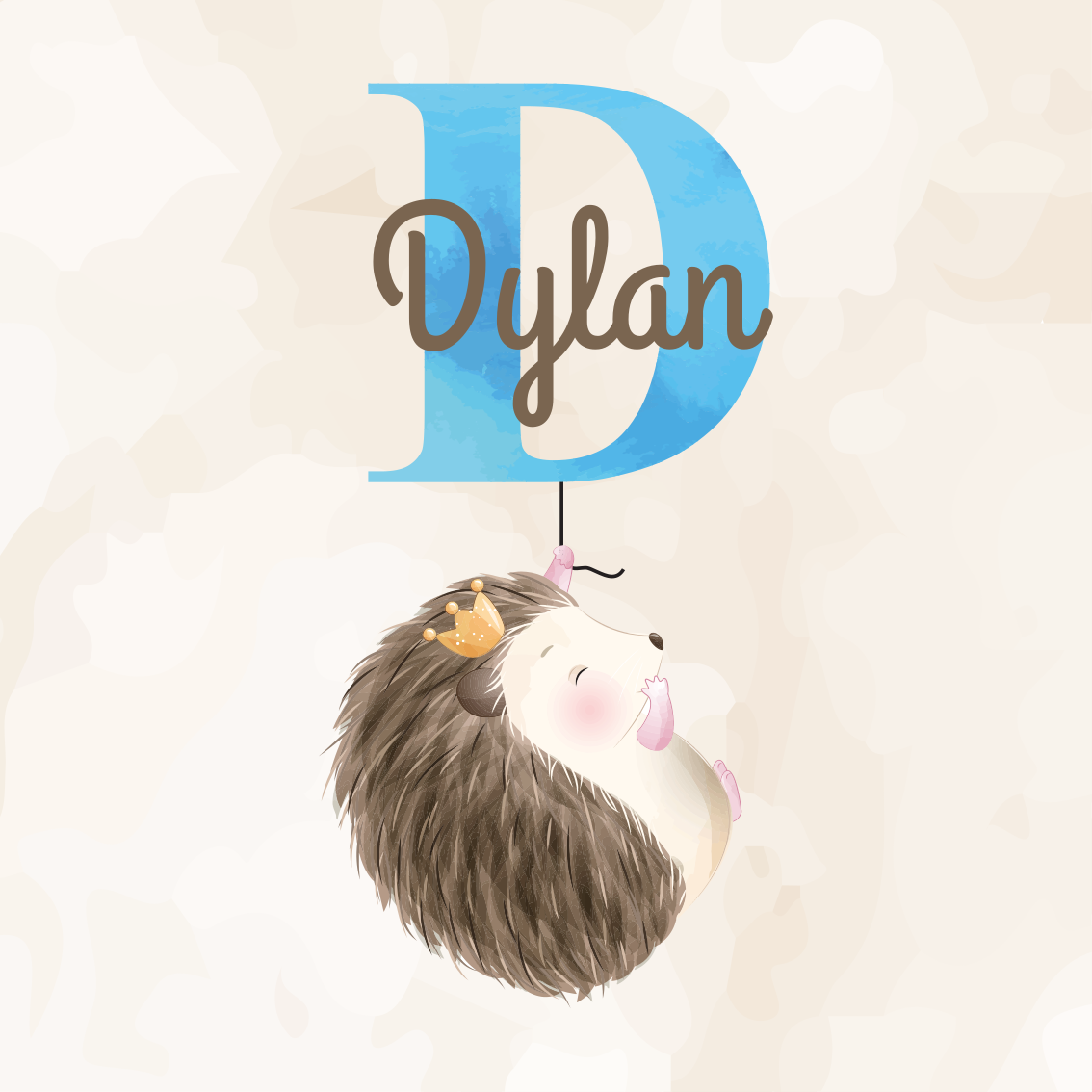 Poster personalizabil cu ilustrație drăguță de arici - TenStickers