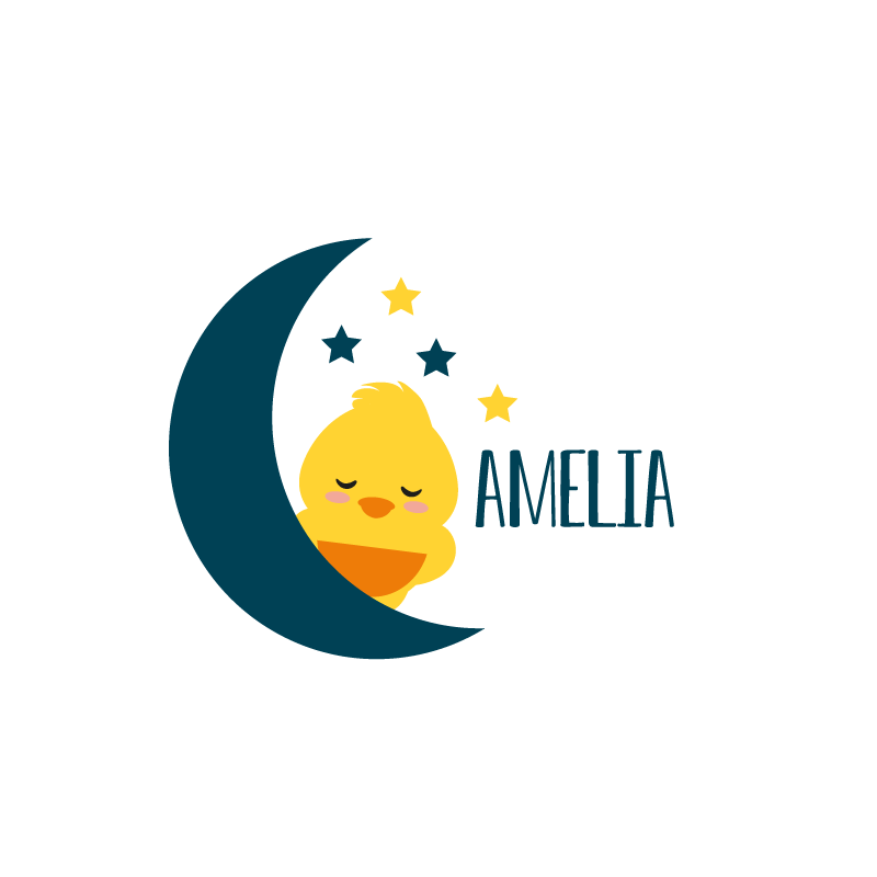 Poster personalizabil puiul adormit de luna - TenStickers
