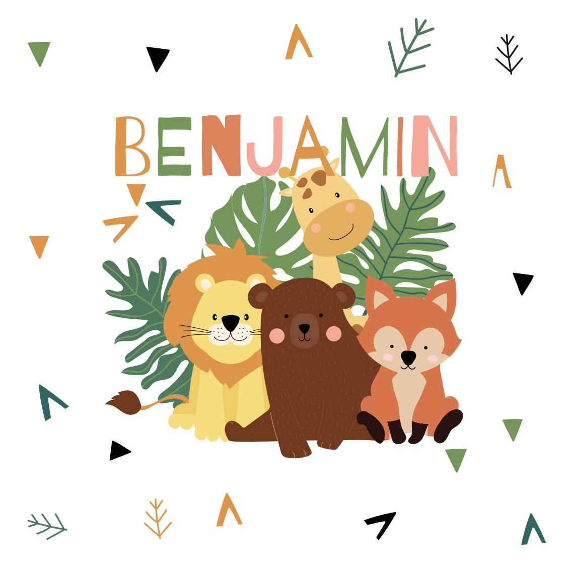 Poster personalizabil adunarea prietenilor animale - TenStickers