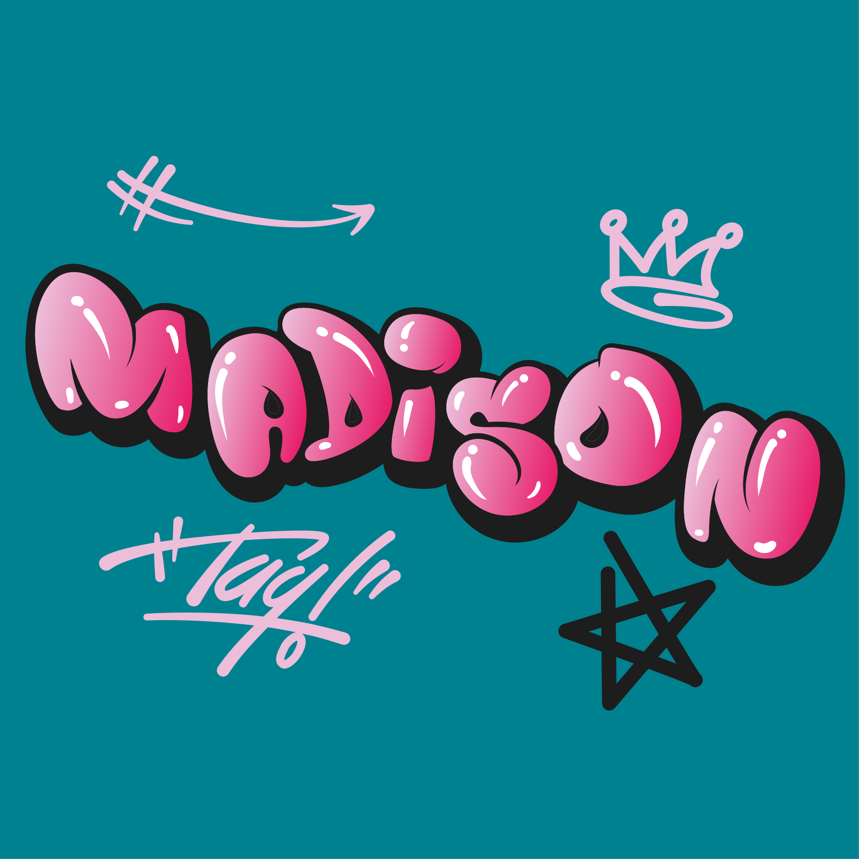 Poster personalizabil design creativ de nume - TenStickers