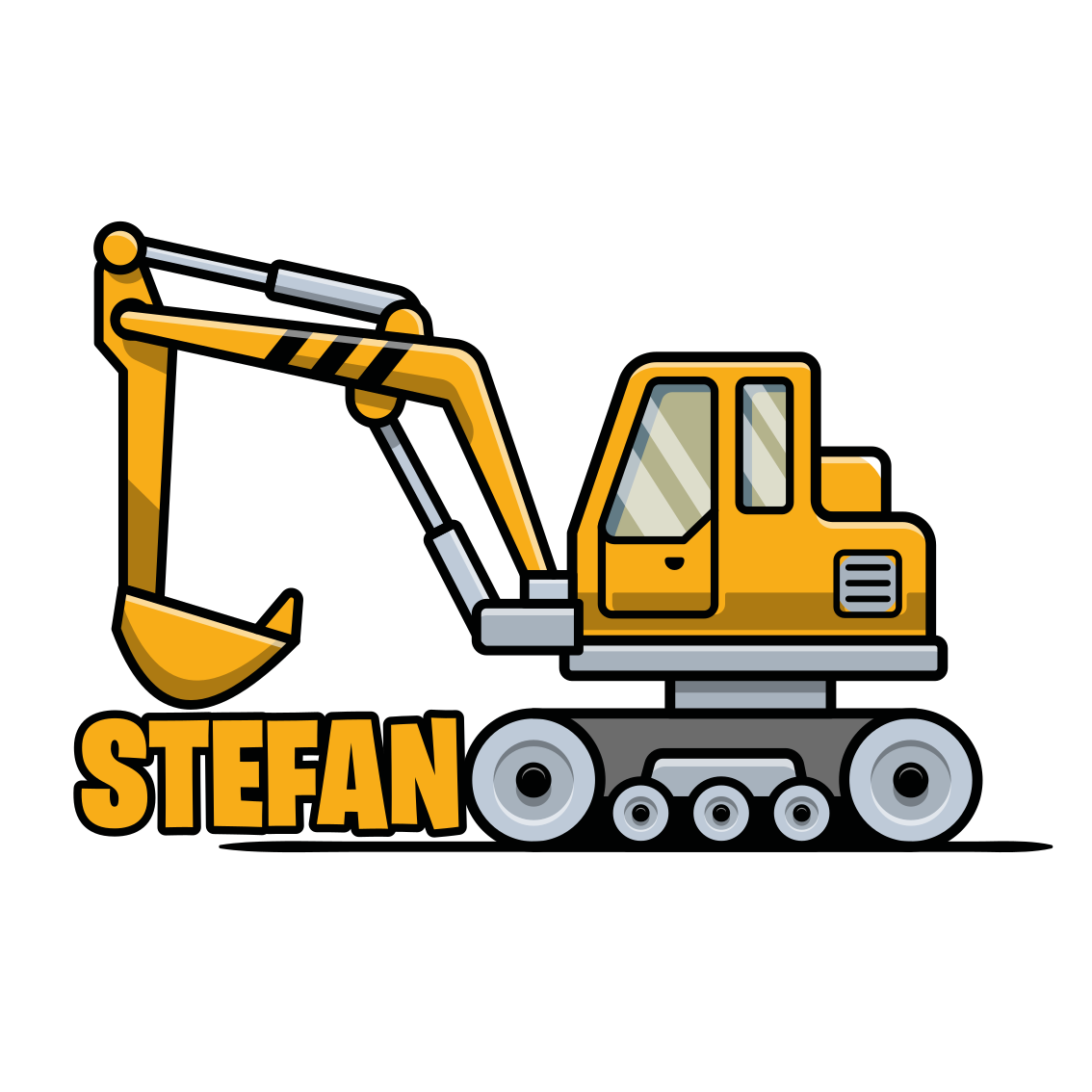 Poster personalizabil design excavator - TenStickers