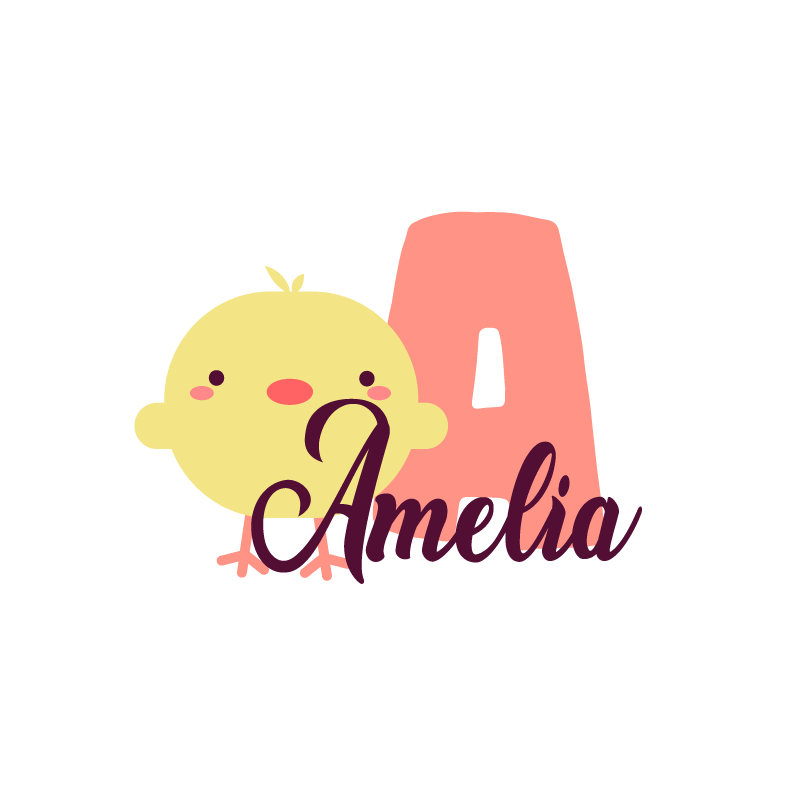 Poster personalizabil design cu puișor drăgălaș - TenStickers