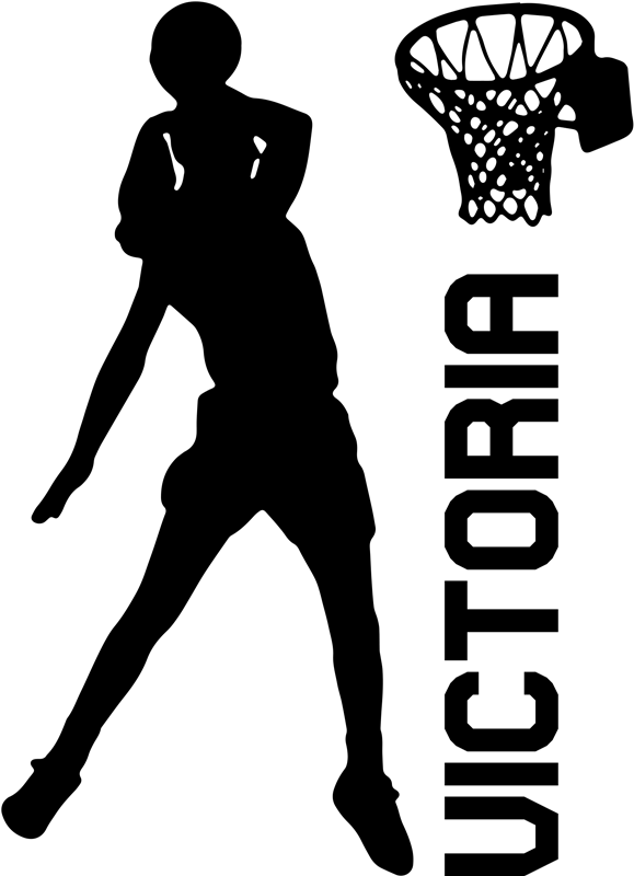 Poster baschet jucătoare făcând dunk cu nume - TenStickers