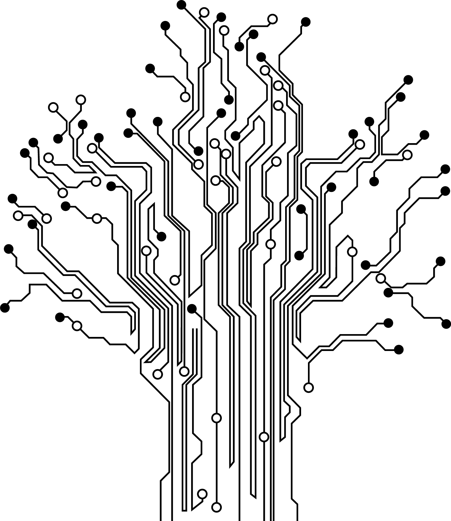 Poster cu copaci vinil decorativ arbori circuite - TenStickers