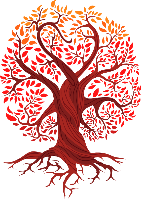 Poster cu copaci arborele vieții roșu - TenStickers