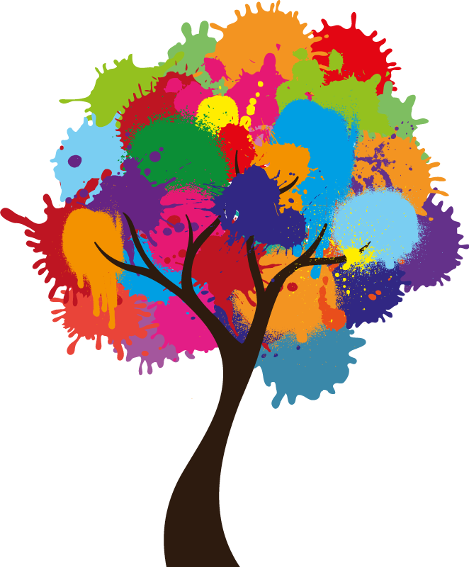 Poster cu copaci culori explozive - TenStickers