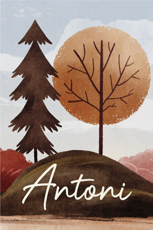 Poster cu copaci din mesteacăn scandinav - TenStickers