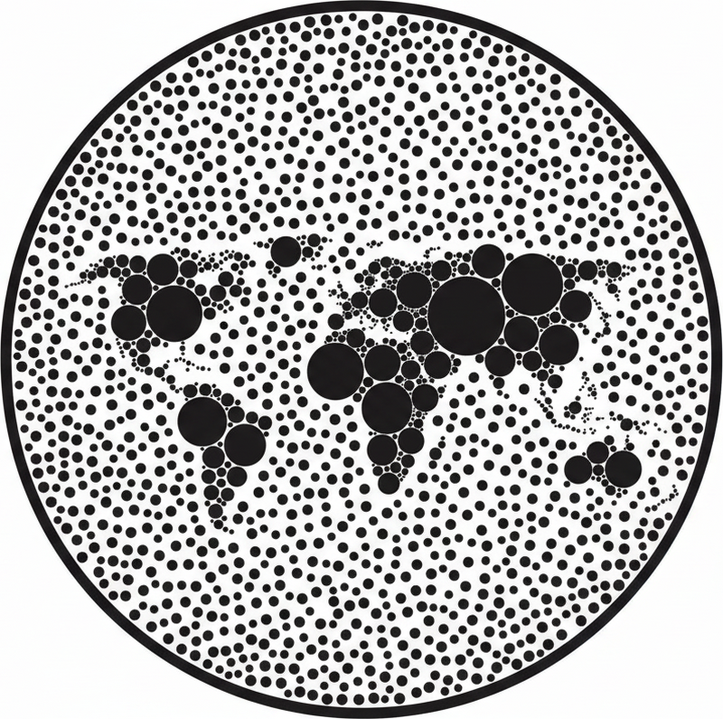 Poster harta lumii design global circular - TenStickers
