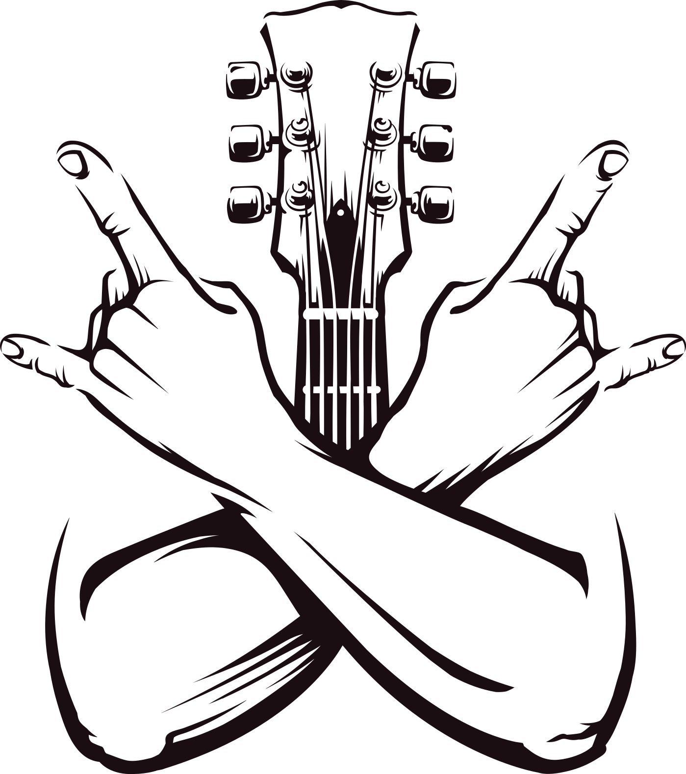 Poster musicaluri semnul mâinilor încrucișate rock - TenStickers