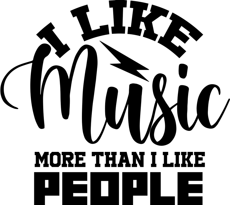 Poster musicaluri îmi place muzica mai mult decât oamenii - TenStickers