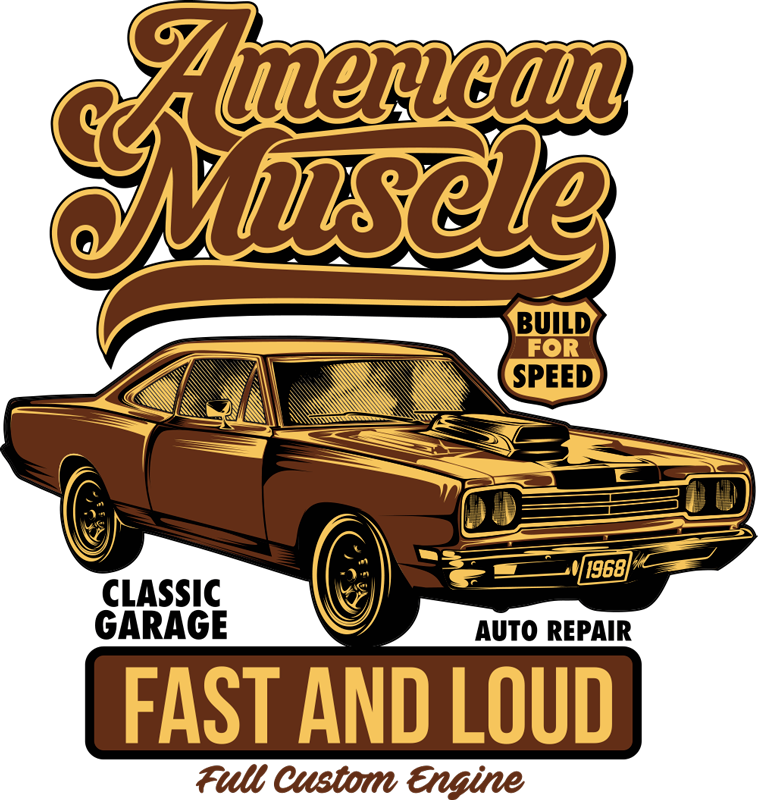 Poster vintage decorativ cu mașină clasică americană - TenStickers