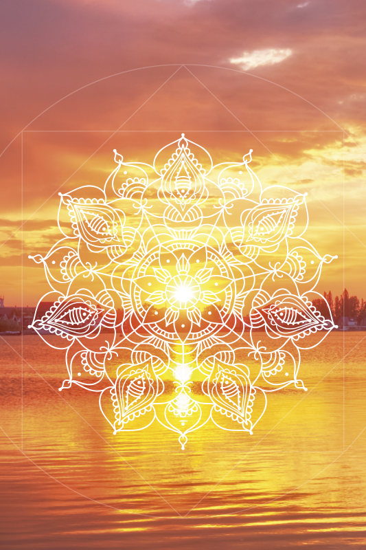 Poster cu peisaje mandala apusului - TenStickers