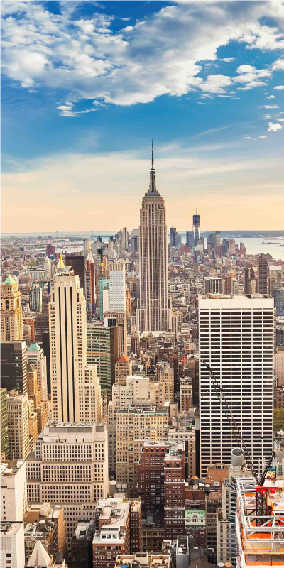 Poster cu peisaje vinil pentru ușa zgârie-nori new york - TenStickers