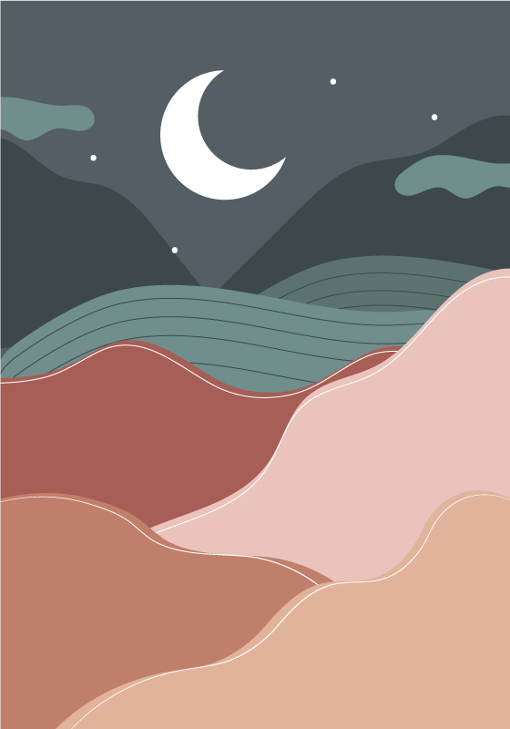 Poster cu peisaje noapte boho - TenStickers