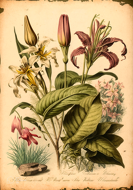 Poster vintage print botanic vintage - TenStickers