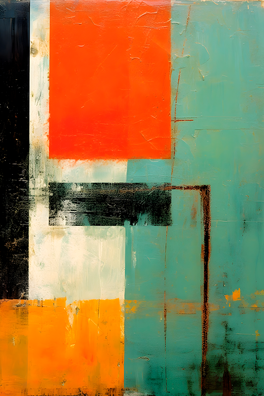 Poster abstract dreptunghiuri expresioniste - TenStickers