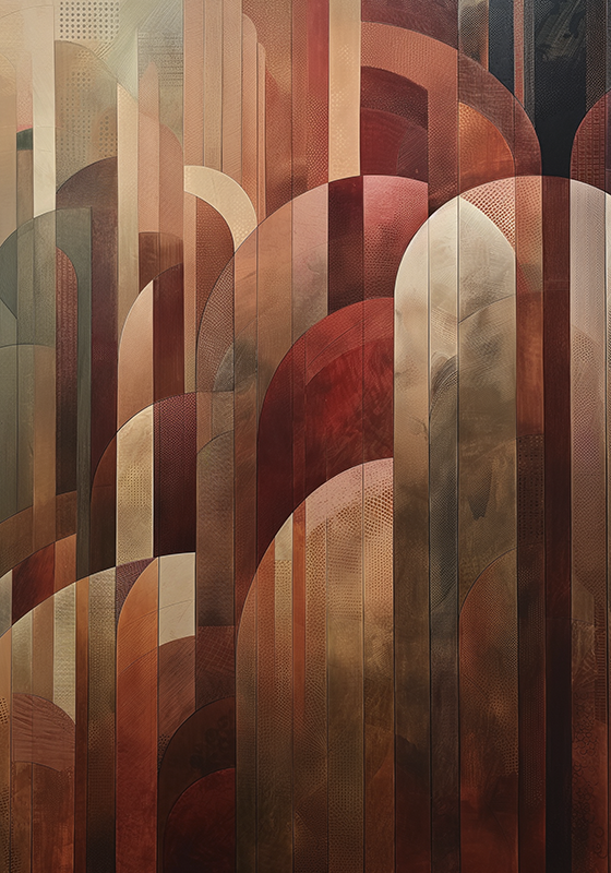 Poster abstract forme roșii - TenStickers