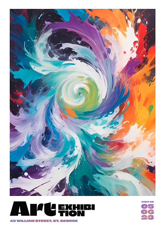 Poster abstract pentru expoziția de artă - TenStickers