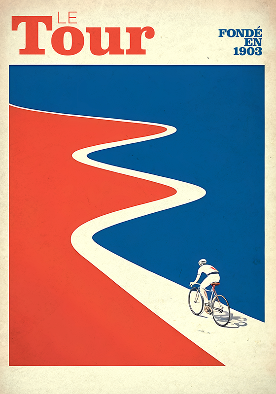 Poster ciclism vintage „tur” - TenStickers