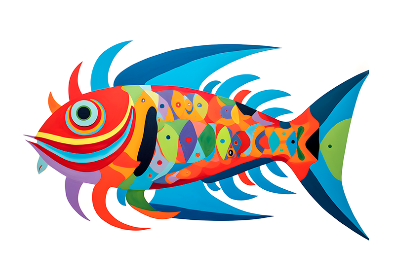 Poster arta pești multicolori - TenStickers