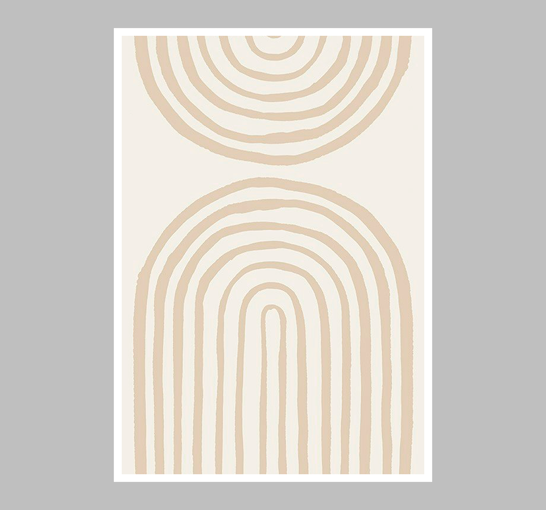 Poster arta linii delicate în bej - TenStickers