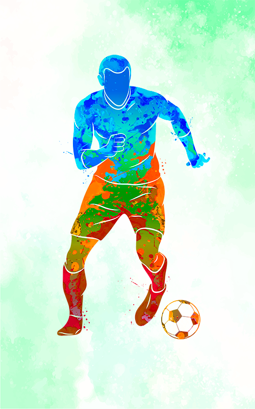 Poster fotbal jucător în acuarelă - TenStickers