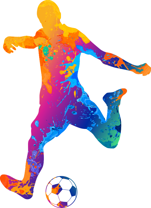 Poster fotbal cu stropi de vopsea - TenStickers