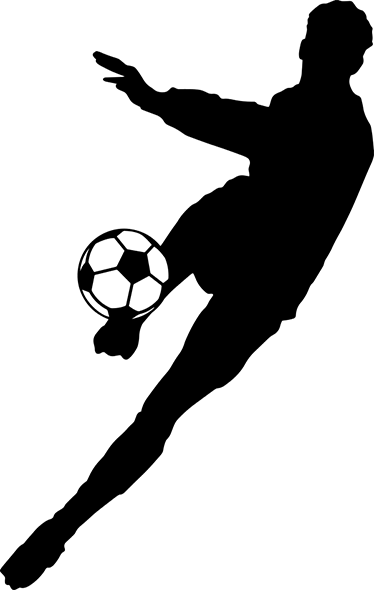 Poster fotbal siluetă jucător lovind mingea - TenStickers