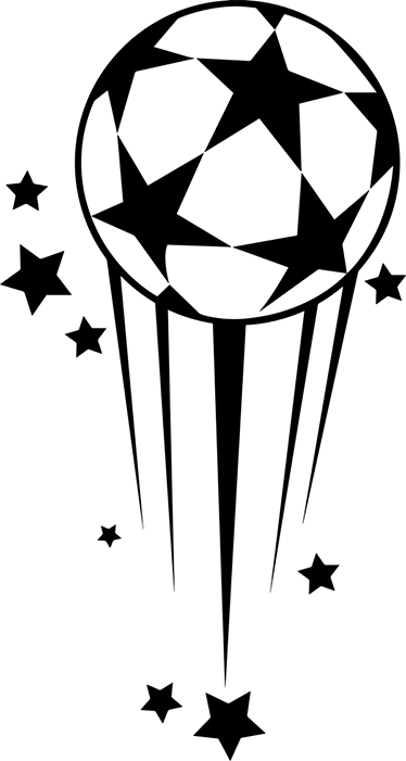 Poster fotbal vinil decorativ cu minge și stele - TenStickers