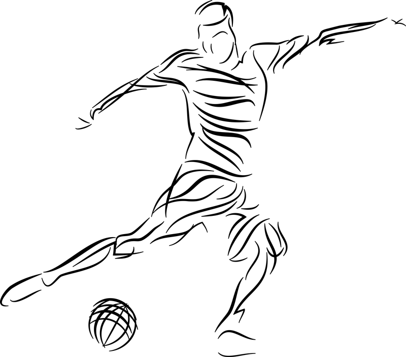 Poster fotbal jucătoare abstractă - TenStickers