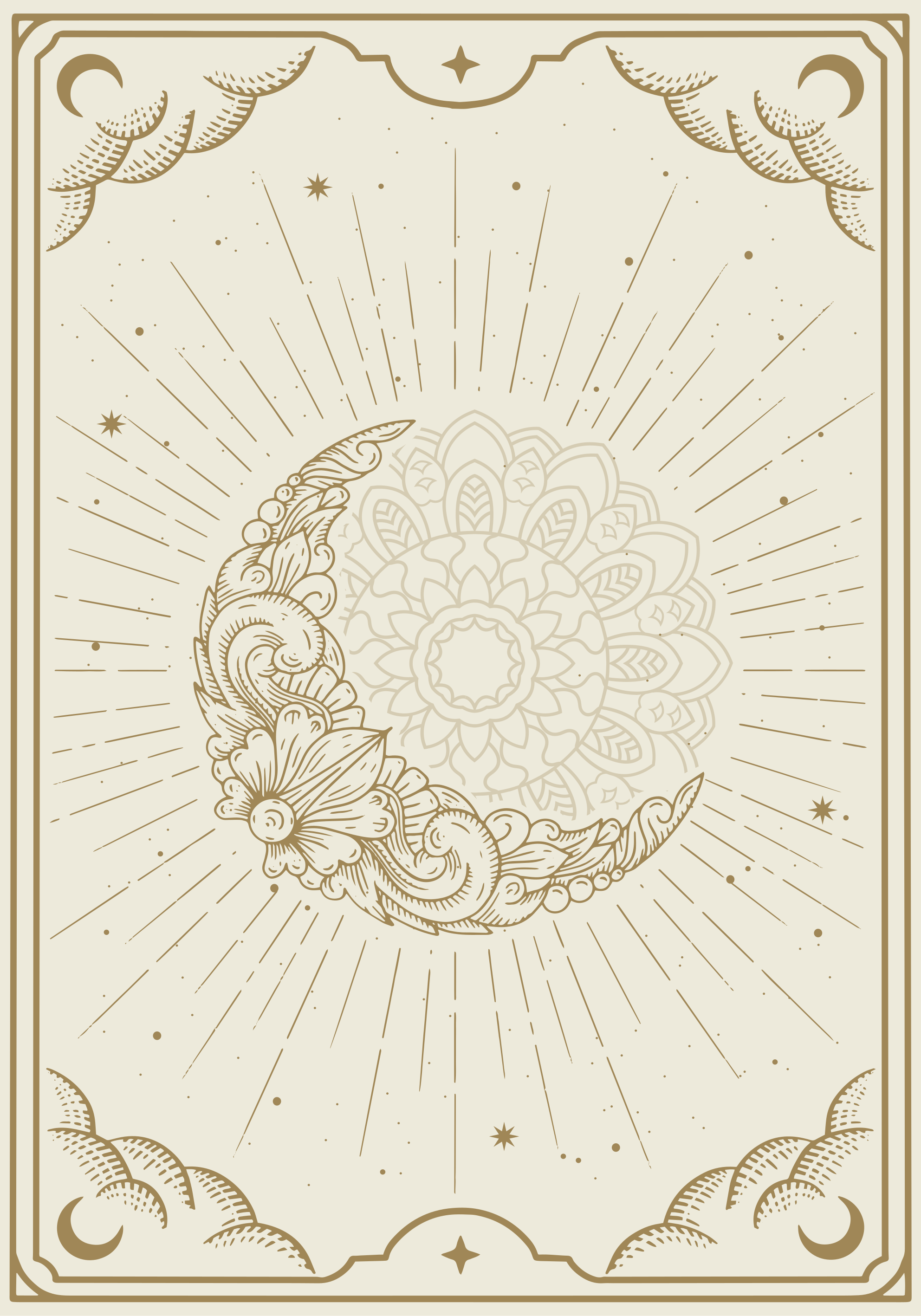 Poster zen mandala lunară - TenStickers