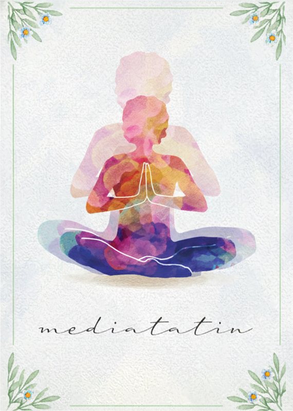 Poster zen silueta de meditație - TenStickers