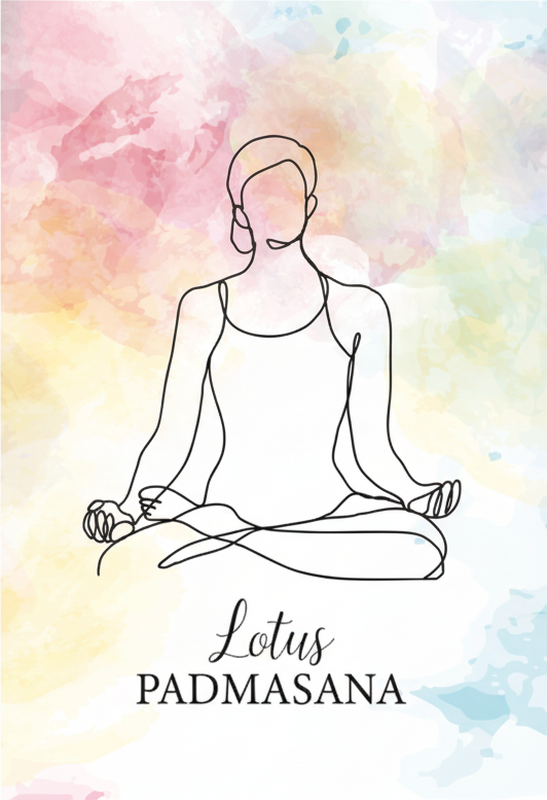 Poster zen cu ilustrație linie poziție de meditație - TenStickers